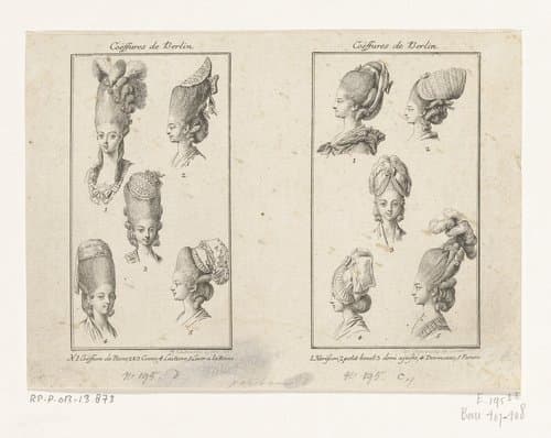 Berlijnse dameskapsels by Daniel Nikolaus Chodowiecki