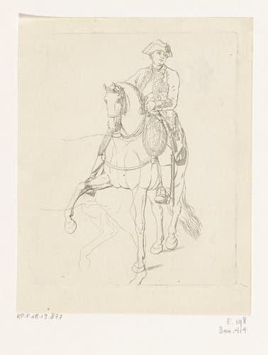 Portret van kroonprins Frederik Willem te paard by Daniel Nikolaus Chodowiecki