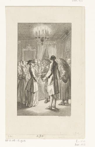 Schijnhuwelijk tussen Miss West en Mr. Comus by Daniel Nikolaus Chodowiecki