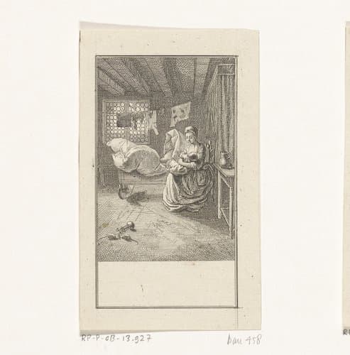 Arme vrouw met kind by Daniel Nikolaus Chodowiecki