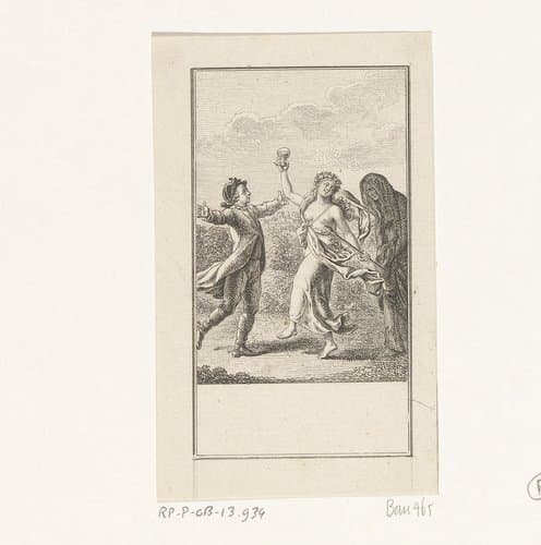 Jongeman met Vreugde en Treurigheid by Daniel Nikolaus Chodowiecki