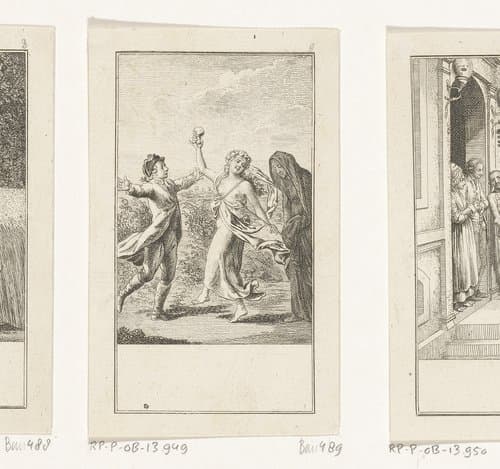 Jongeman met Vreugde en Treurigheid by Daniel Nikolaus Chodowiecki