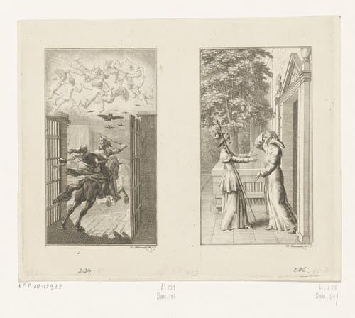 Twee scènes uit Bürger's Gedichten by Daniel Nikolaus Chodowiecki