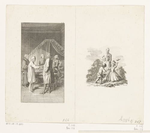 Alexander genezen en Lorchen en de vogel by Daniel Nikolaus Chodowiecki
