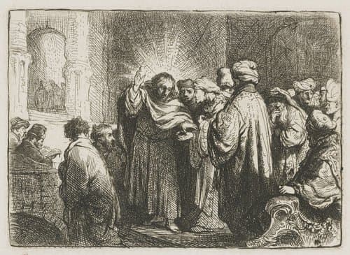 The tribute money by Rembrandt van Rijn