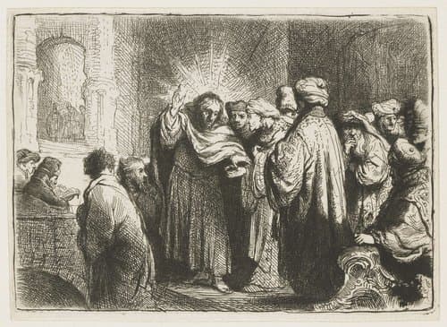 The tribute money by Rembrandt van Rijn
