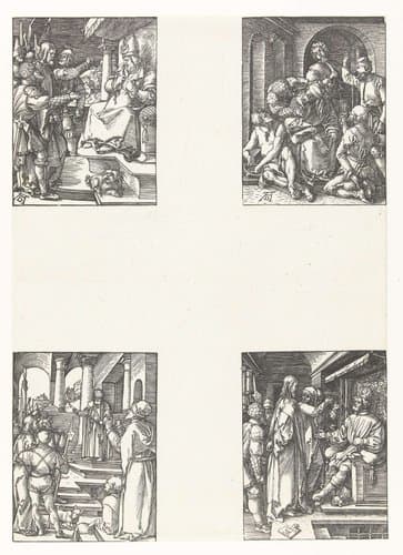 Christus voor Kajafas by Albrecht Dürer