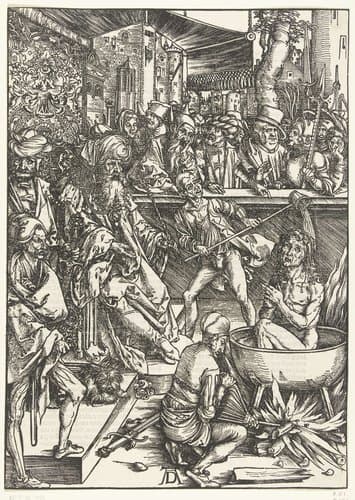 Het martelaarschap van Johannes de Evangelist by Albrecht Dürer