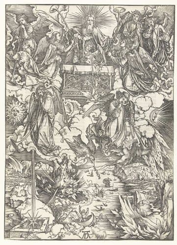 De zeven engelen met de bazuinen by Albrecht Dürer