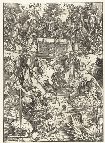 De zeven engelen met de bazuinen by Albrecht Dürer