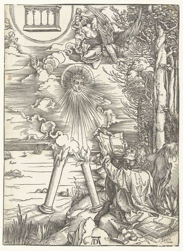 Johannes de Evangelist verslindt het boek by Albrecht Dürer