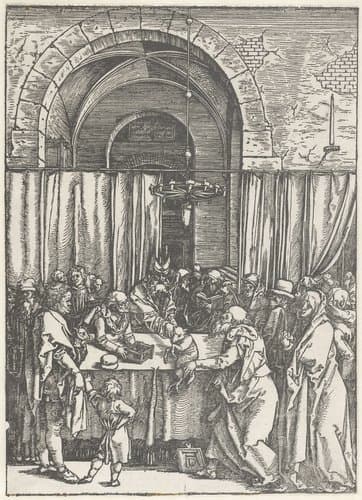 Het offer van Joachim wordt geweigerd by Albrecht Dürer