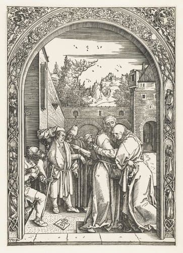 De ontmoeting bij de Gouden Poort by Albrecht Dürer