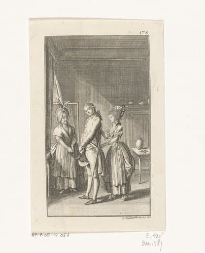 Klärchen droogt de kleding van Karl by Daniel Nikolaus Chodowiecki