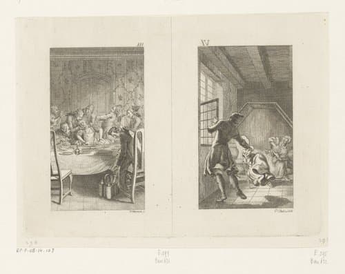Peter Marks met zijn derde en vierde vrouw by Daniel Nikolaus Chodowiecki