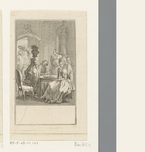 Opschepper Philarch komt een vertrek binnen by Daniel Nikolaus Chodowiecki