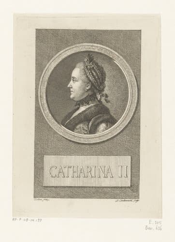 Portret van Catharina de Grote by Daniel Nikolaus Chodowiecki