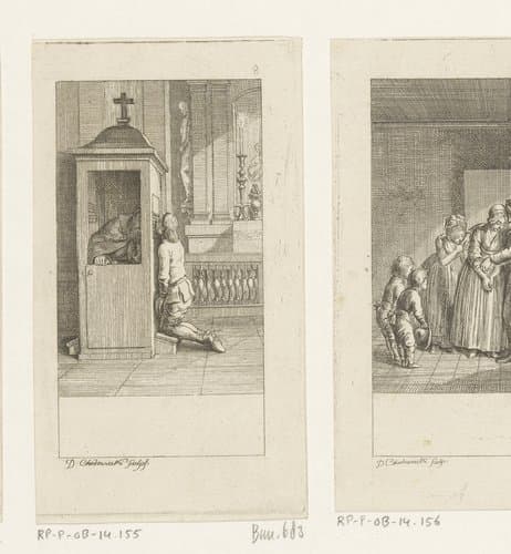 Biechtende boerenjongen by Daniel Nikolaus Chodowiecki