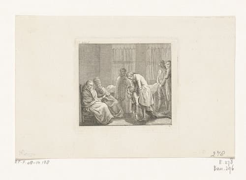 Benning valt op zijn knieën by Daniel Nikolaus Chodowiecki