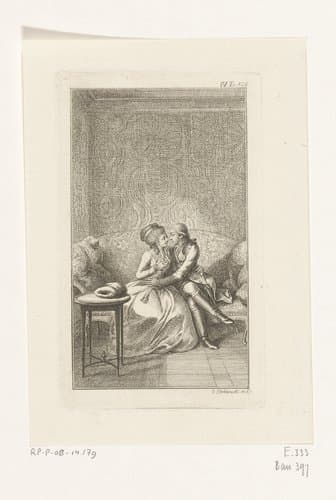 Carl Ferdiner met Julie op een bank by Daniel Nikolaus Chodowiecki
