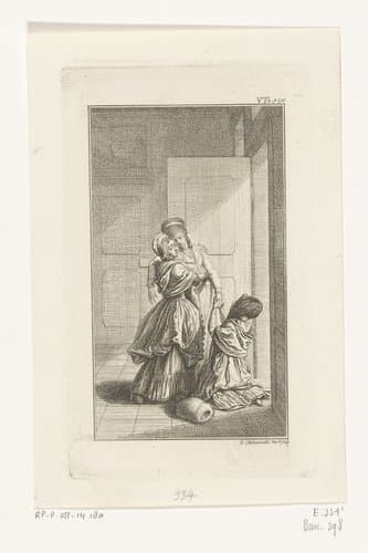 Luise smeekt Julie om vergeving by Daniel Nikolaus Chodowiecki