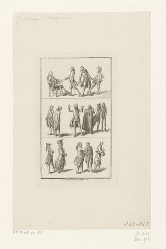 Mannelijke bedienden en hun werkgevers by Daniel Nikolaus Chodowiecki
