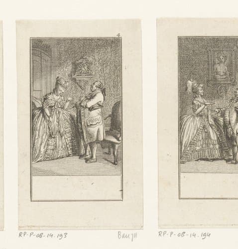 Huwelijksaanzoek van een arts by Daniel Nikolaus Chodowiecki