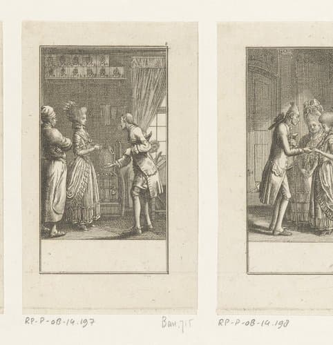 Huwelijksaanzoek van een vrek by Daniel Nikolaus Chodowiecki