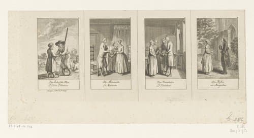 Vier huwelijksaanzoeken by Daniel Nikolaus Chodowiecki