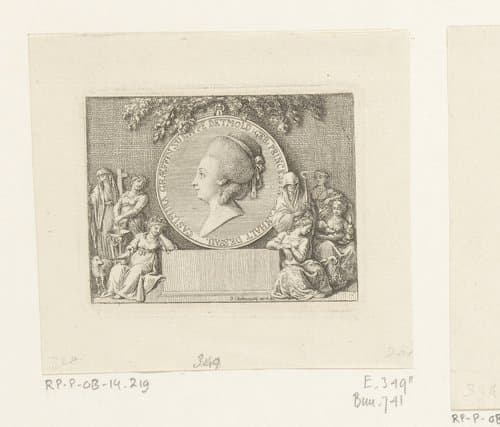 Medaillon met portret van Kasimire von Lippe-Detmold by Daniel Nikolaus Chodowiecki