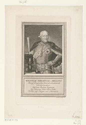 Portret van Wilhelm Sebastian von Belling by Daniel Nikolaus Chodowiecki