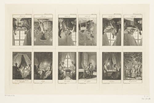 Twaalf voorstellingen met bezigheden voor dames by Daniel Nikolaus Chodowiecki