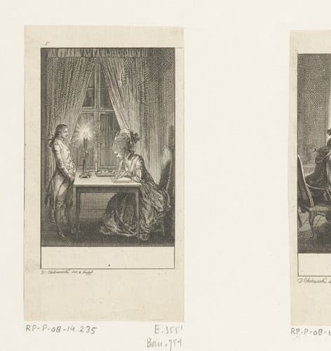 Schrijvende dame by Daniel Nikolaus Chodowiecki