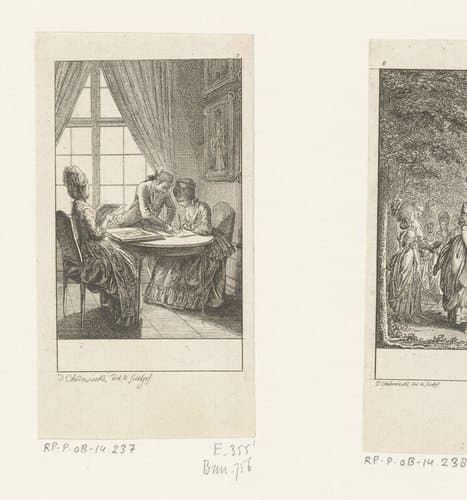 Tekenende dames by Daniel Nikolaus Chodowiecki
