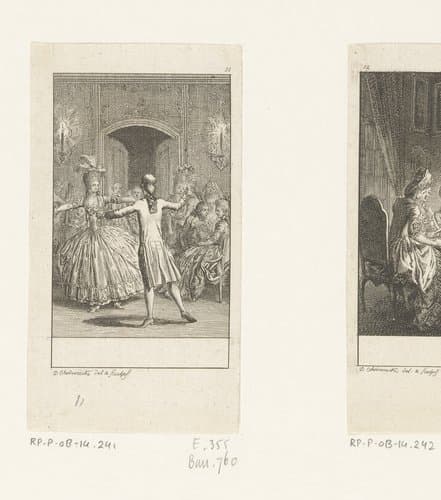 Dansende dame en heer by Daniel Nikolaus Chodowiecki