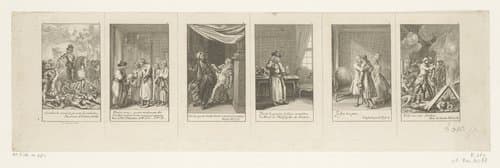 Zes voorstellingen uit de geschriften van Voltaire by Daniel Nikolaus Chodowiecki