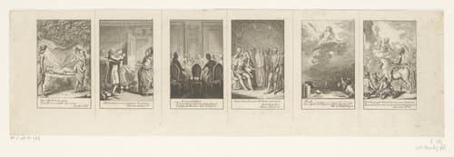 Zes voorstellingen uit de geschriften van Voltaire by Daniel Nikolaus Chodowiecki