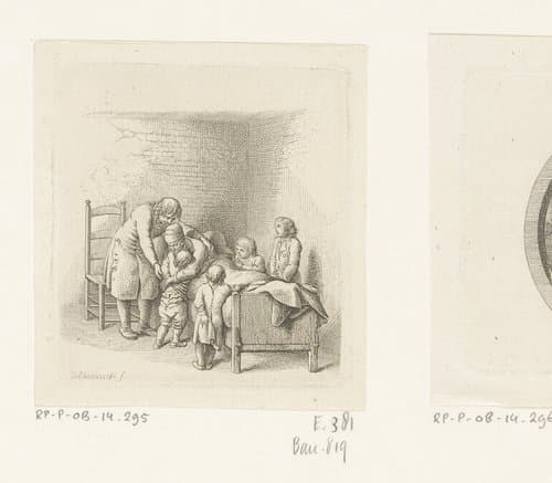 Grootmoeder Catharine omhelst Rudeli by Daniel Nikolaus Chodowiecki