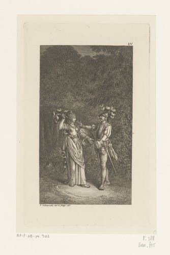 Ontmoeting tussen Signe en Hialtes by Daniel Nikolaus Chodowiecki