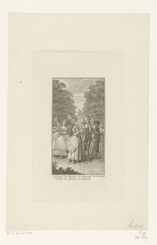 Dames en heren in modieuze kleding by Daniel Nikolaus Chodowiecki