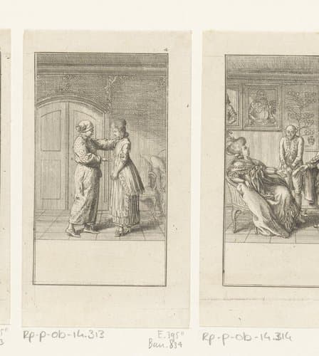 Reinhard in gesprek met zijn vrouw by Daniel Nikolaus Chodowiecki