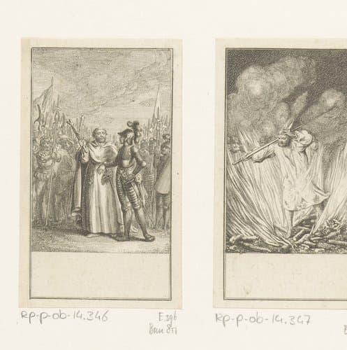 Peter de Kluizenaar en Godfried van Bouillon voor hun strijdkrachten by Daniel Nikolaus Chodowiecki