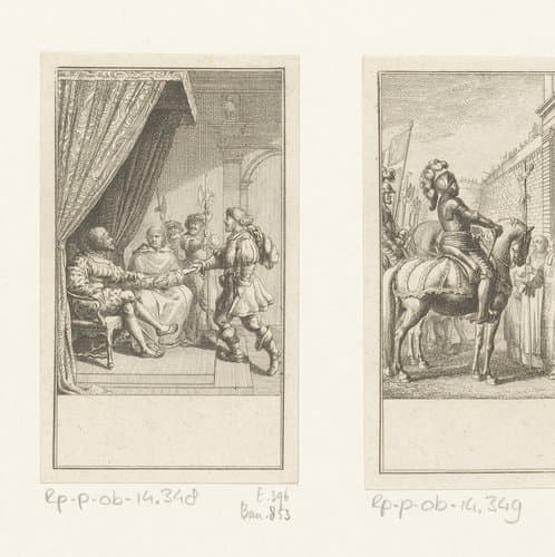 Lodewijk VII ontvangt een brief van Paus Eugenius III by Daniel Nikolaus Chodowiecki