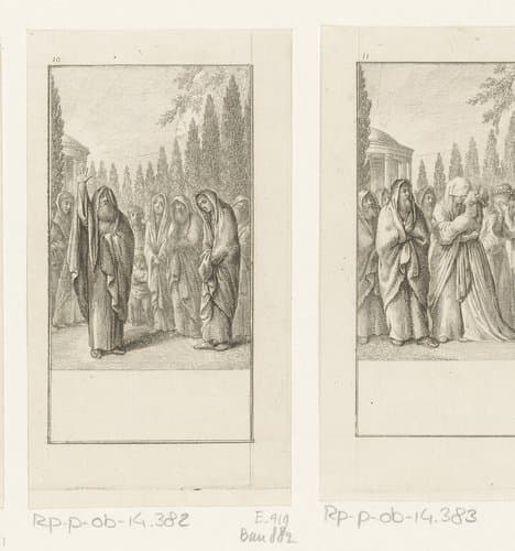 Oude brahmaan begint het offerritueel by Daniel Nikolaus Chodowiecki