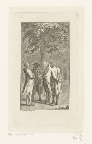 Vier heren in gesprek over de liefde by Daniel Nikolaus Chodowiecki