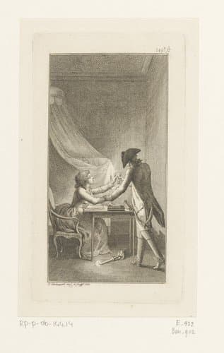 Carl voorkomt de zelfmoord van Marie by Daniel Nikolaus Chodowiecki