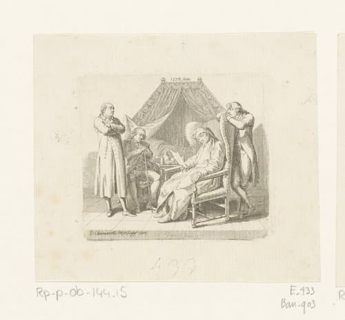 Lamberg leest de brief van Amalie by Daniel Nikolaus Chodowiecki