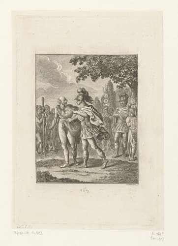 Bojokal en Avitus in gesprek over de verdeling van het land by Daniel Nikolaus Chodowiecki
