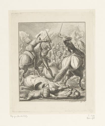 Rudolf I verslaat Ottokar II in Wenen by Daniel Nikolaus Chodowiecki