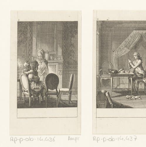 Julie op schoot bij haar vader by Daniel Nikolaus Chodowiecki